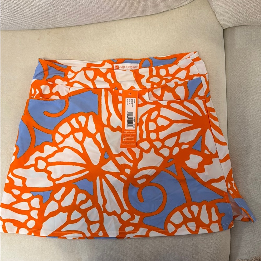 Jude Connally Vibrant Orange and Blue Skirt